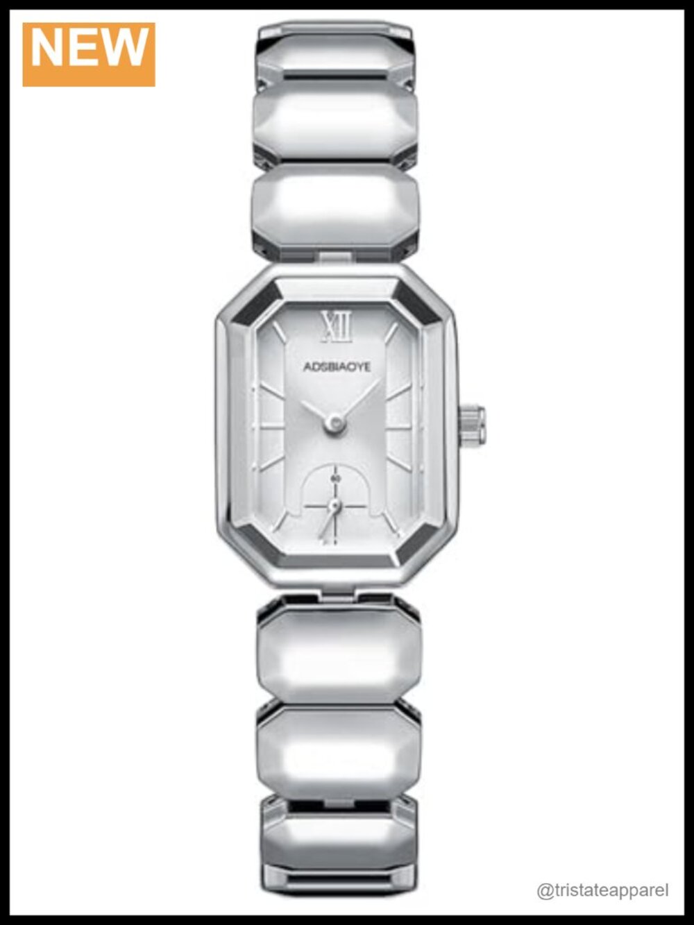 Rectangle Silver Watch for Women Dainty Stainless Steel Bracelet Quartz